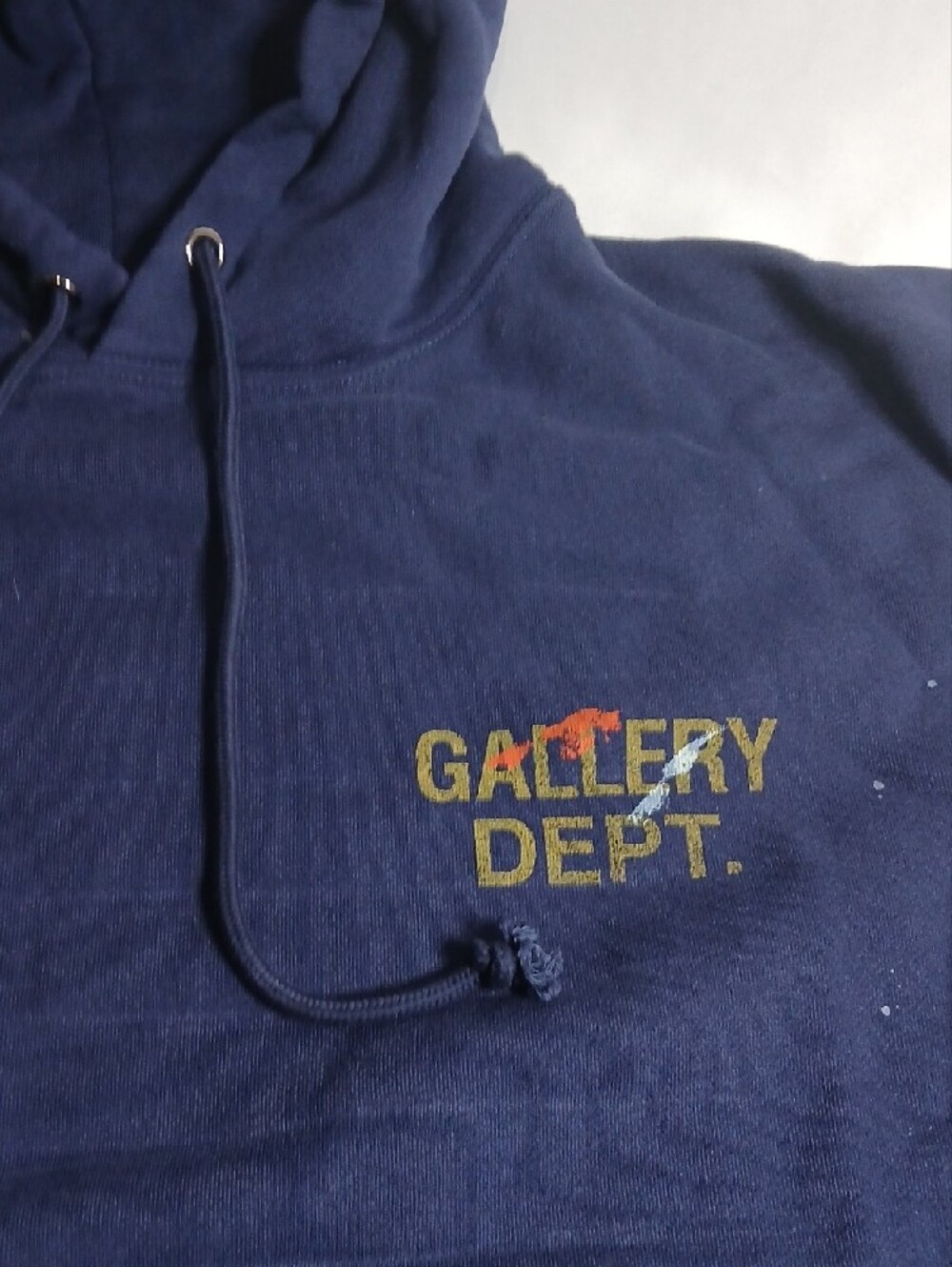 Gallery Dept Men’s Navy Blue Paint-Splatter Hoodie - Picture 2 of 5
